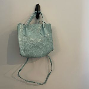 Small blue bag with strap